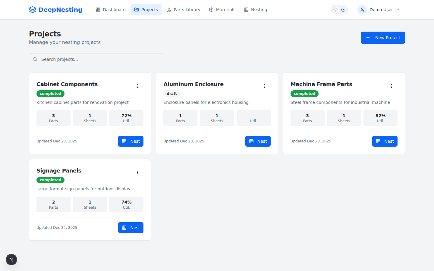 DeepNesting - AI-First Nesting Platform
